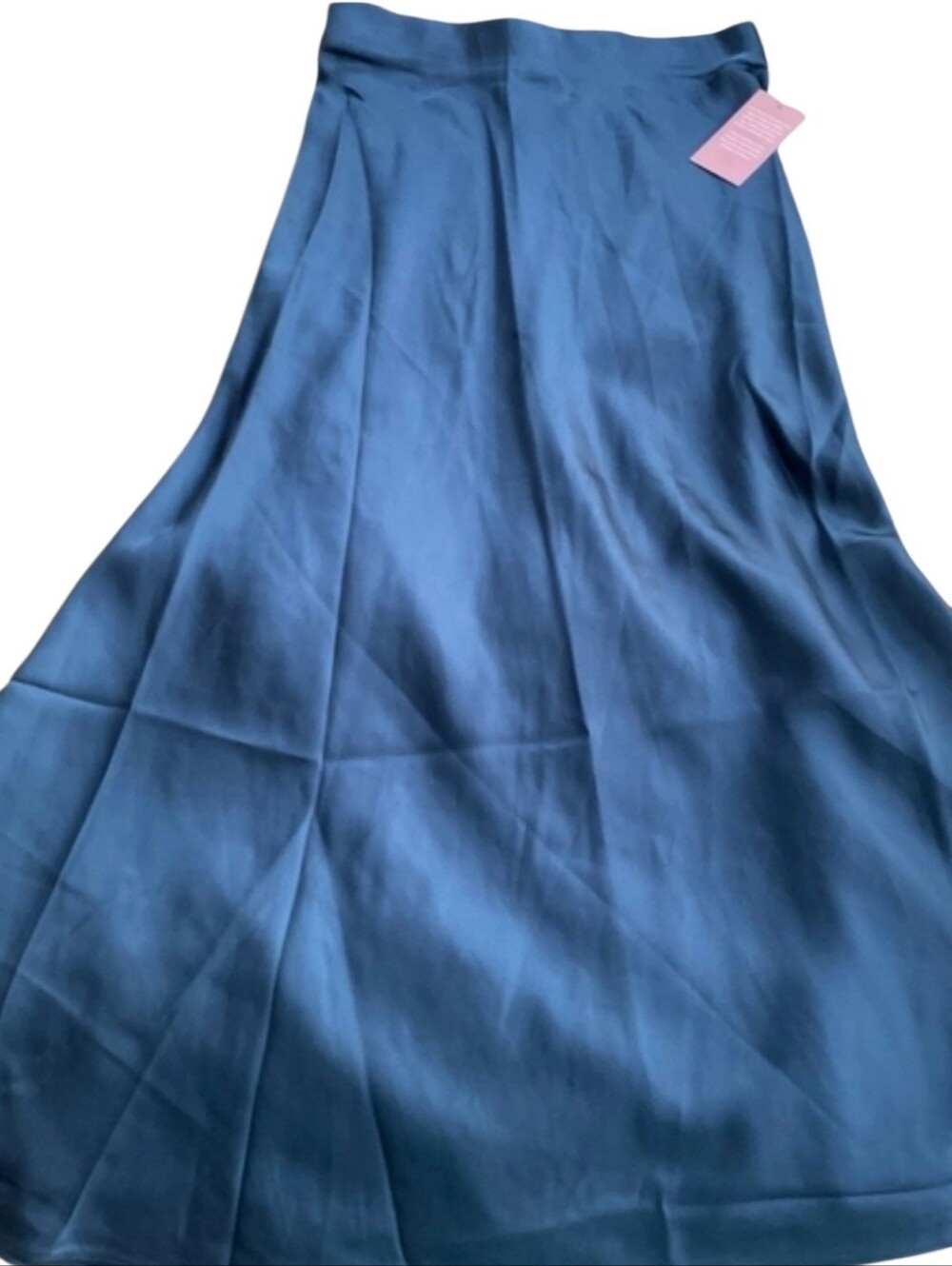 NWT Ivy City Size Medium Tiff Skirt In Navy Satin Maxi Length